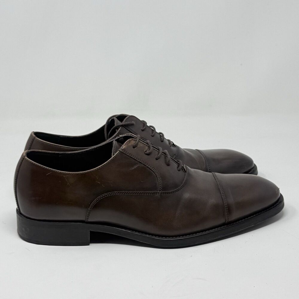 To Boot New York Hubert Cap Toe Oxfords Dress Shoes Mens 10 Brown Leather Italy